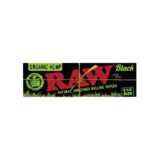 RAW Black Rolling Paper - Organic 1 1/4 